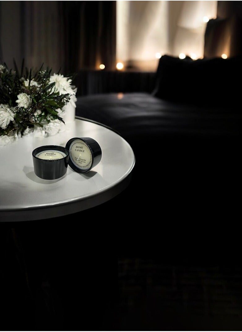 BABAZAM Set of 6 Scented Candle with Pleasant Odor Fragrant Candles in Cup Flameless Aromatherapy Gift Box Perfect Addition to Home Wedding Party Décor and Gifting Black