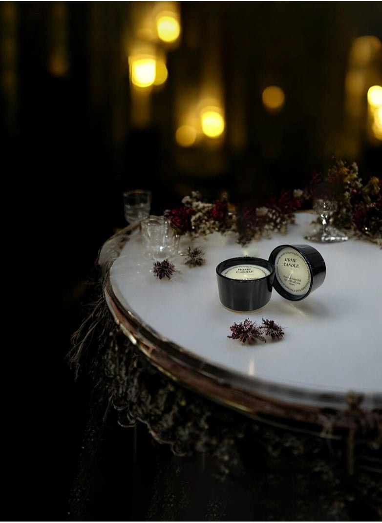 BABAZAM Set of 6 Scented Candle with Pleasant Odor Fragrant Candles in Cup Flameless Aromatherapy Gift Box Perfect Addition to Home Wedding Party Décor and Gifting Black