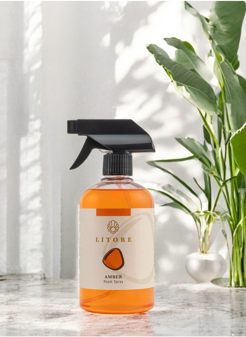 Litore Amber Home Spray, A perfect Air Freshener Spray for home and office, Eliminates Bad Odour- 500 ml