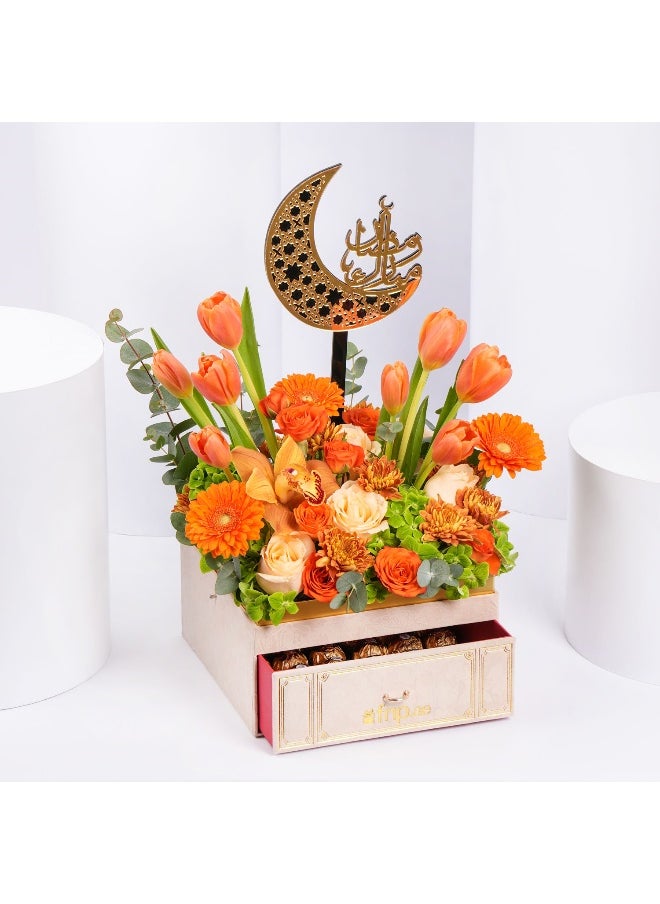 Ramadan Joy Flowers And Chocolates Box