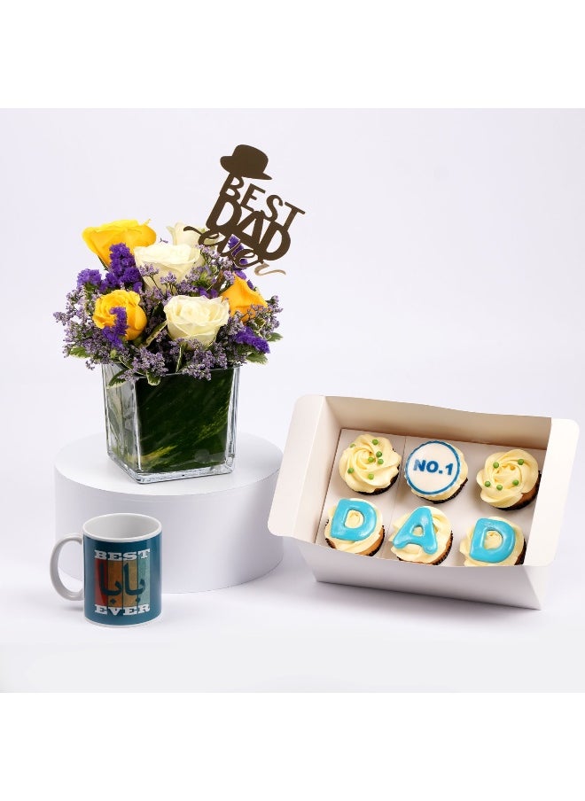 Best Dad Fresh Flowers Mug Cake