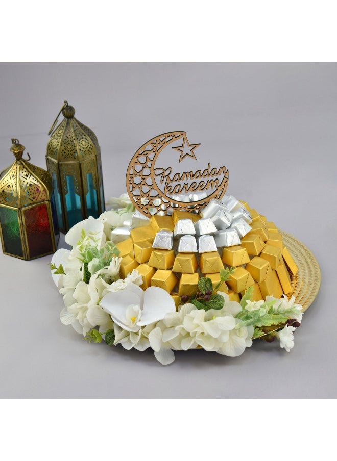 Ramadan Kareem Chocolates And Flowers Tray