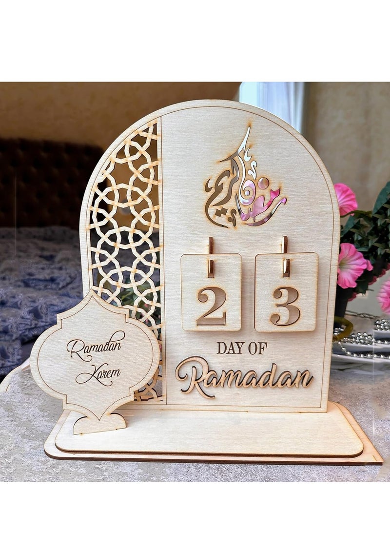 Wooden Ramadan Calendar 2025 Ramadan Mubarak Decor Eid Decoration Sign Ramadan Kareem Islamic Table Decor Ramadan Gifts