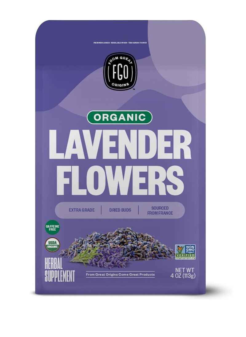 Organic Lavender Flowers (Extra Grade) - 120ml Resealable Bag