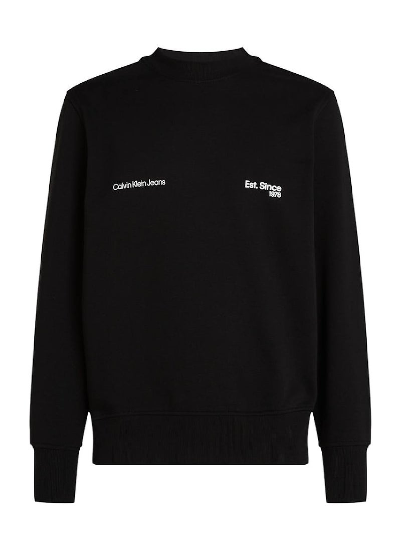 Men's Logo Sweatshirt - Cotton Blend, Black