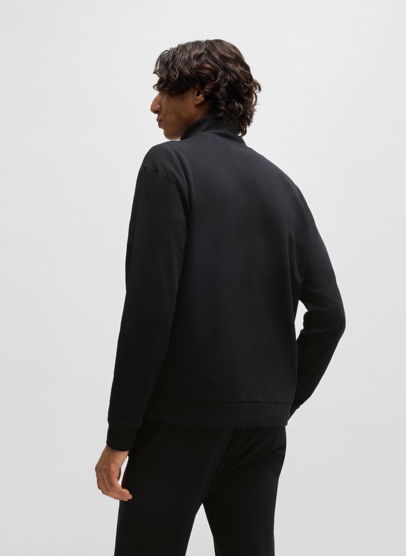 Relaxed-fit jacket in stretch cotton with frame logo