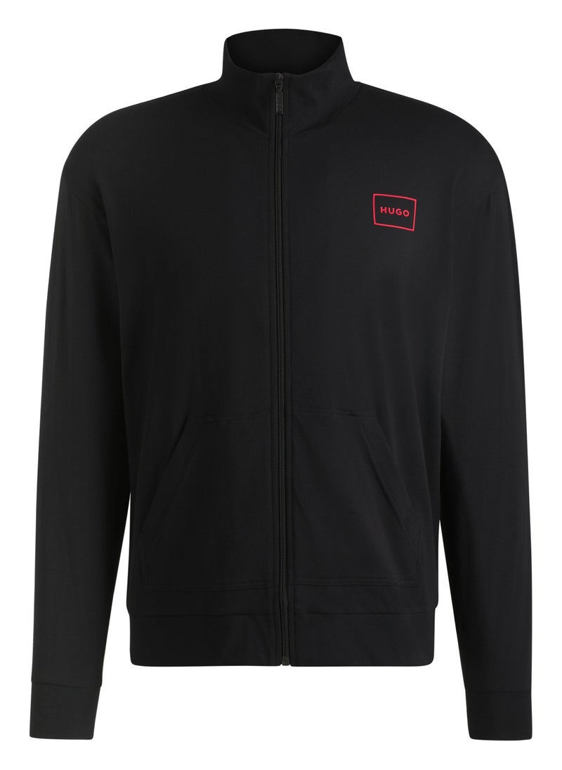 Relaxed-fit jacket in stretch cotton with frame logo