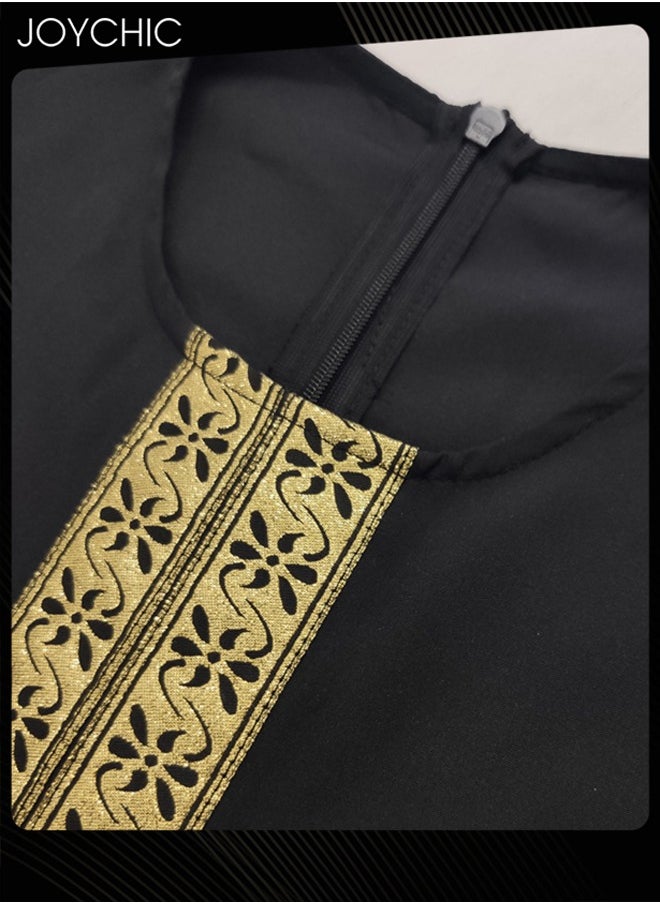 Ethnic Style Women Traditional Long Dress Long Sleeve Breathable Dress