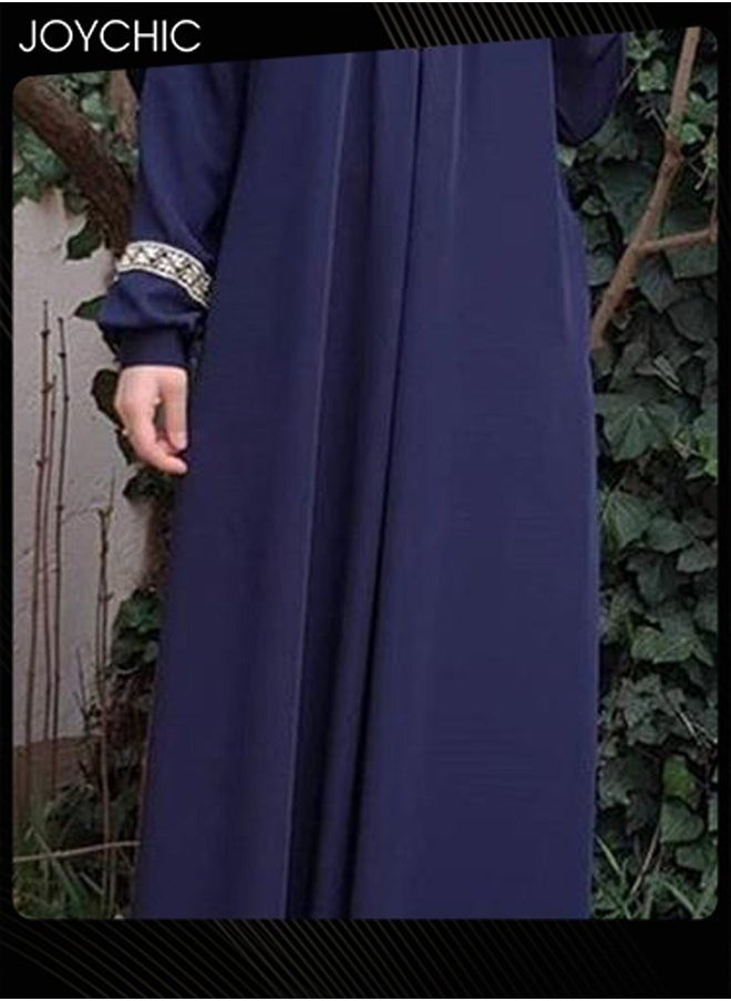 Ethnic Style Women Traditional Long Dress Long Sleeve Breathable Dress