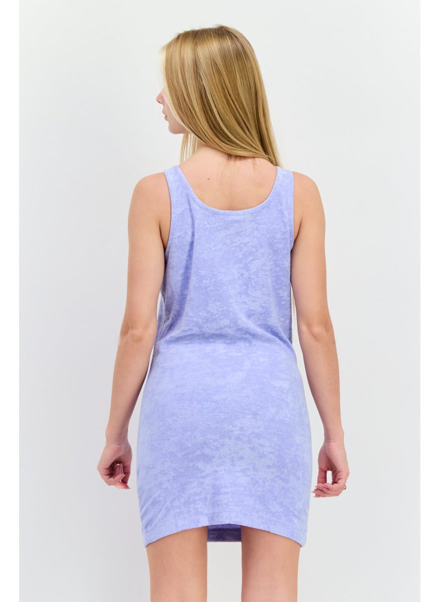 Women Embroidered Logo Mini Dress, Violet