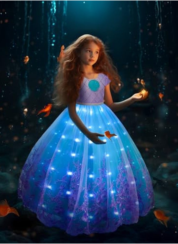 Al Aoyama Light Up Princess Dress Girls Costumes Outfit for Teens Kids Toddler, 2-10 Years
