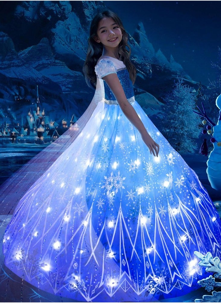Al Aoyama Light Up Girls Costume Snow Princess Dress Ice  Toddler Kids Costume