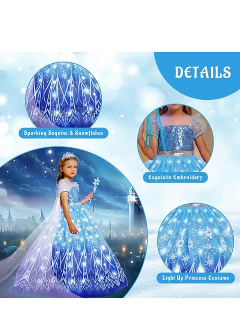 Al Aoyama Light Up Girls Costume Snow Princess Dress Ice  Toddler Kids Costume