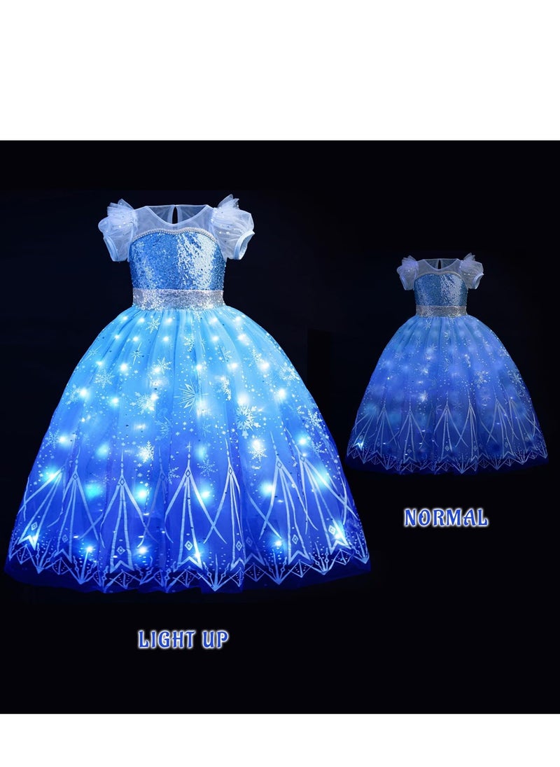 Al Aoyama Light Up Girls Costume Snow Princess Dress Ice  Toddler Kids Costume