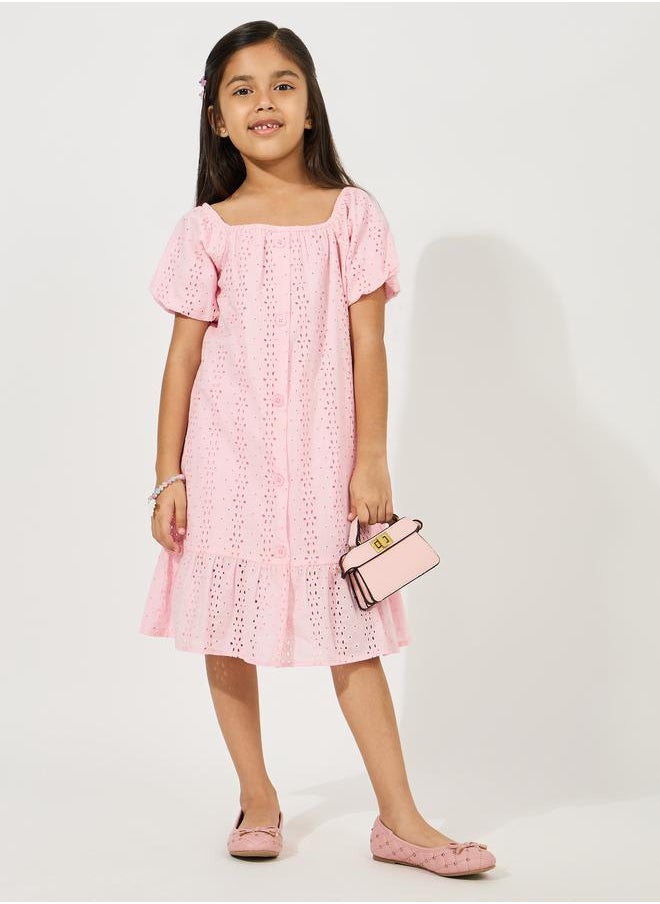 Square Neck Eyelet Dress