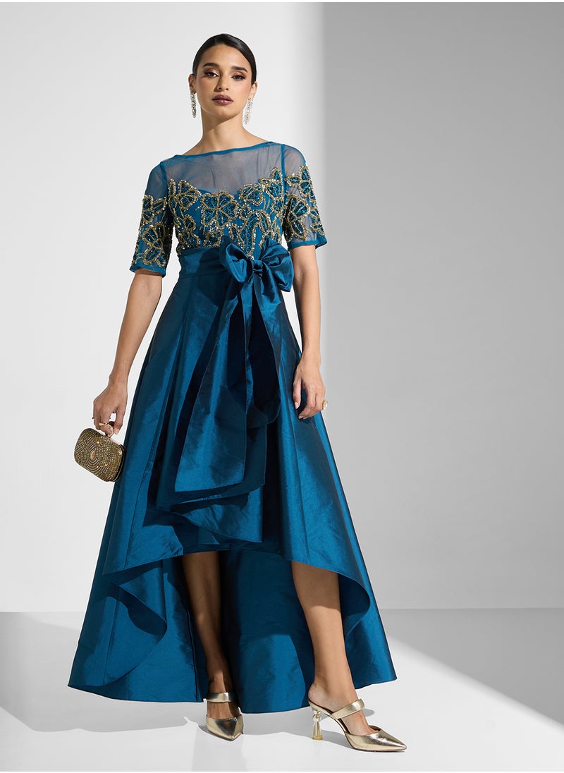 Embellished Hi-Lo Dress