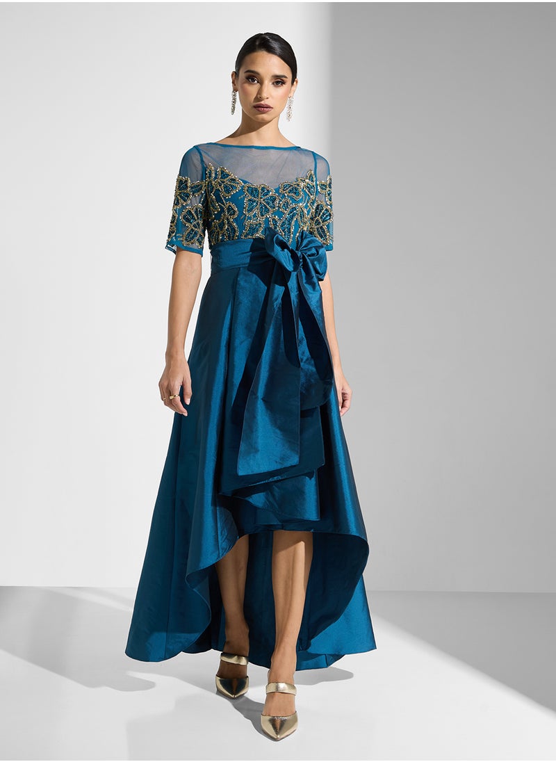 Embellished Hi-Lo Dress