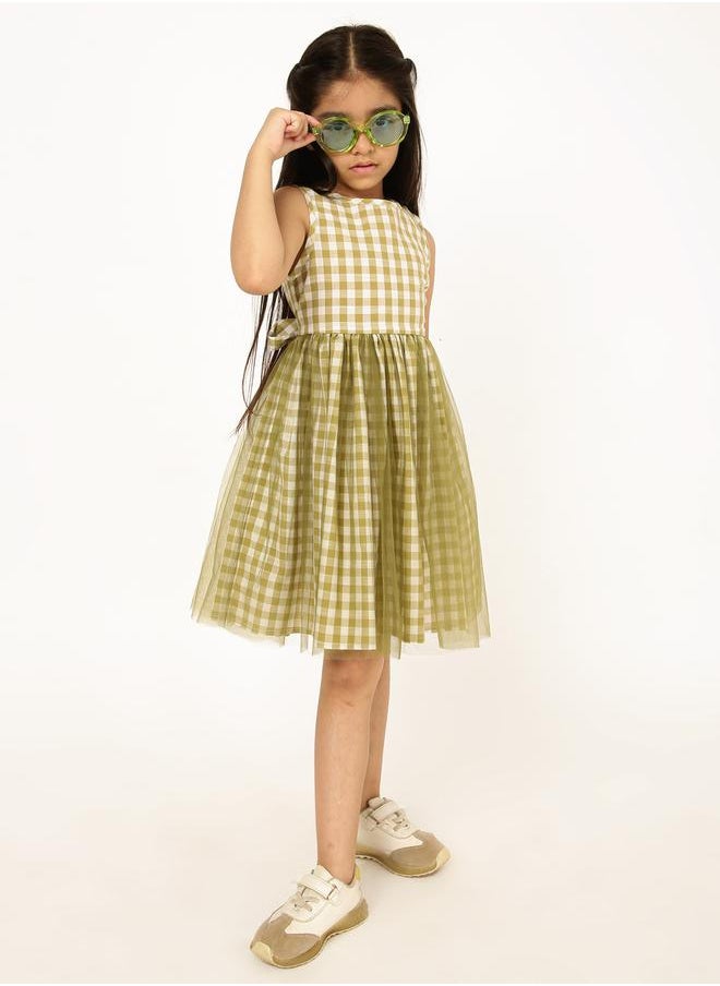 Gingham Check Tulle Dress