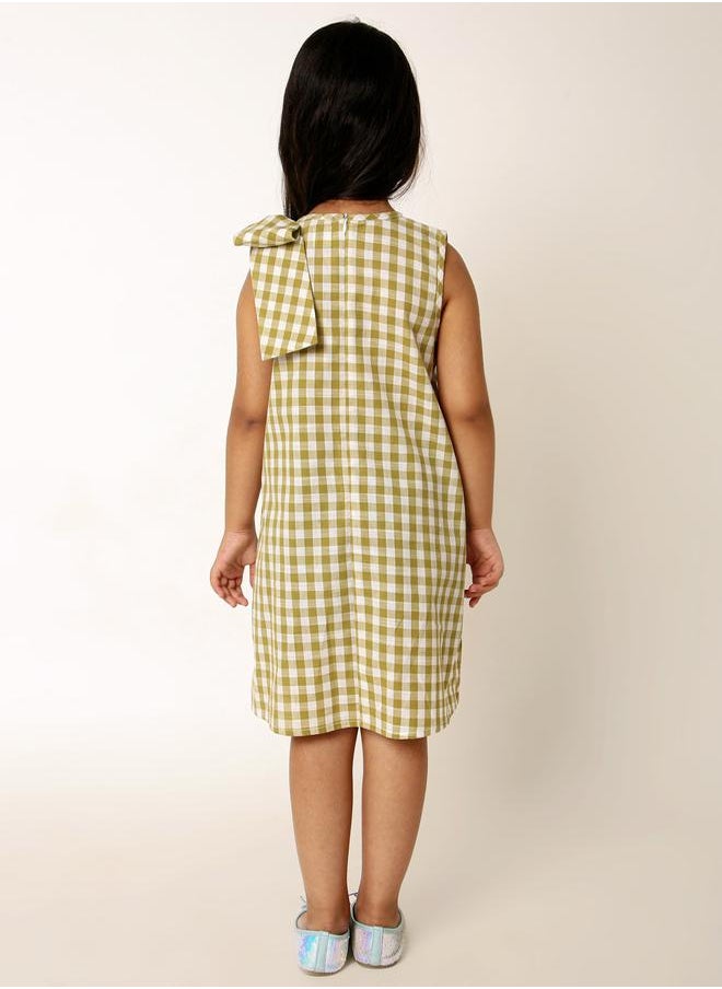 Gingham Check Bow Detail Bow Dress