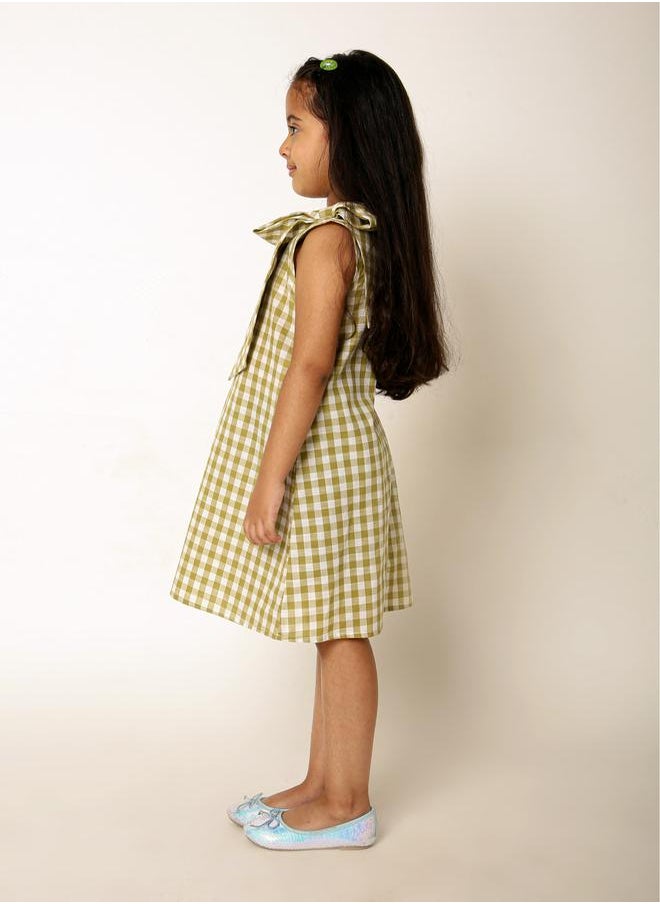 Gingham Check Bow Detail Bow Dress