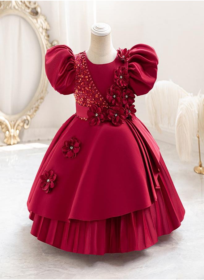 Floral Sequin Party Dress