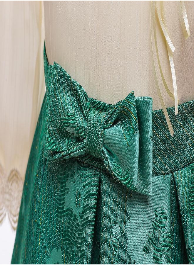 Floral Green Party Dress