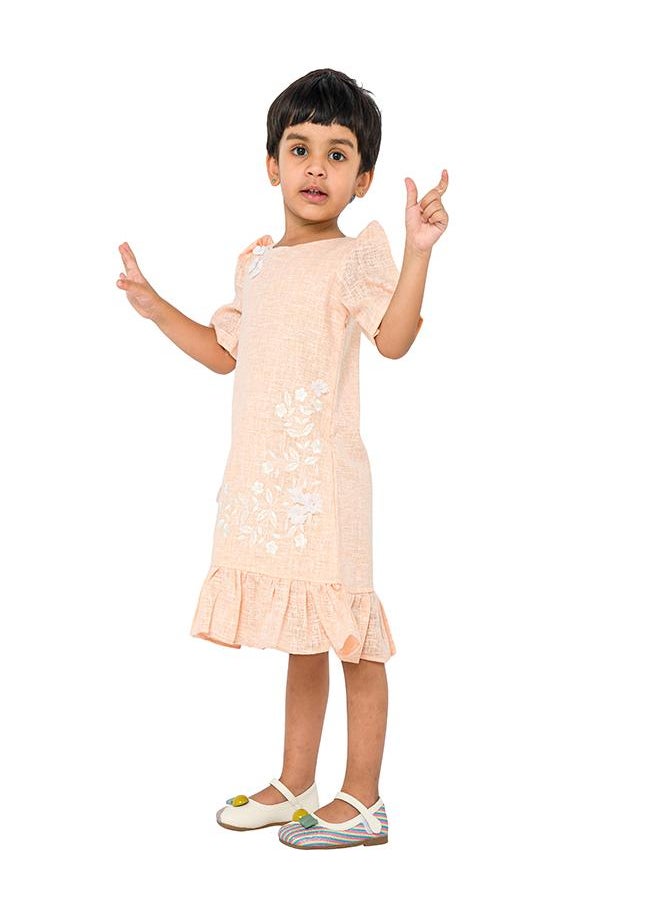 Embroidered Ruffle Dress
