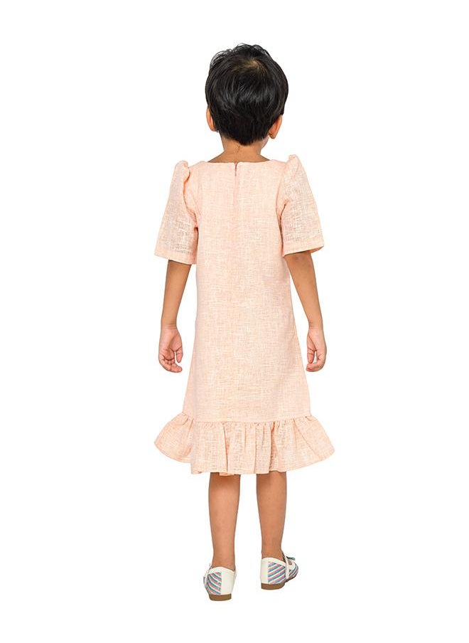 Embroidered Ruffle Dress