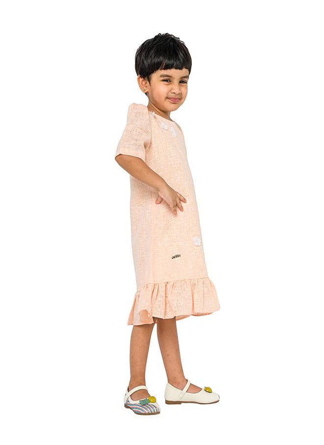 Embroidered Ruffle Dress