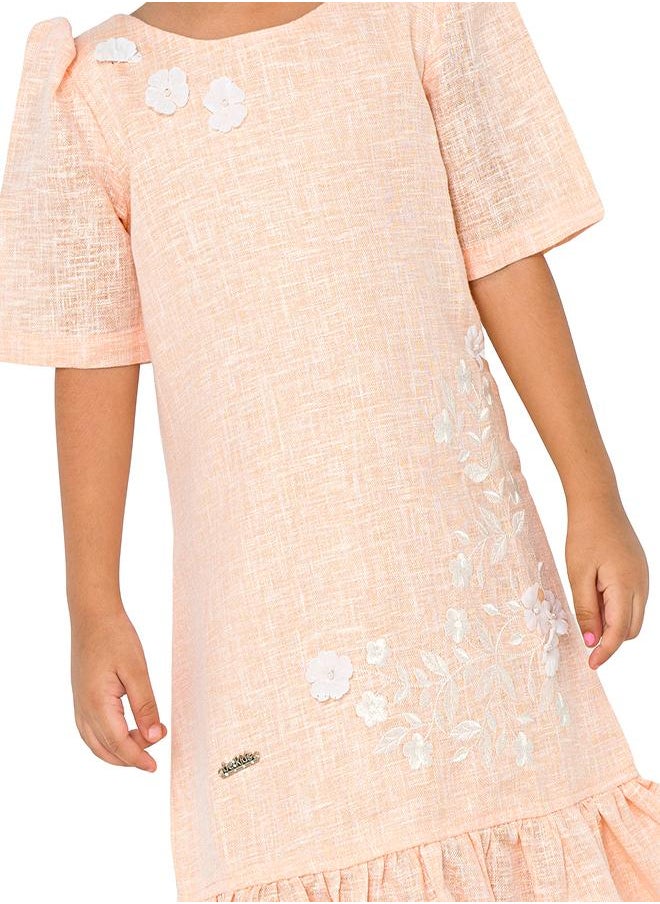 Embroidered Ruffle Dress
