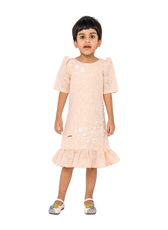 Embroidered Ruffle Dress
