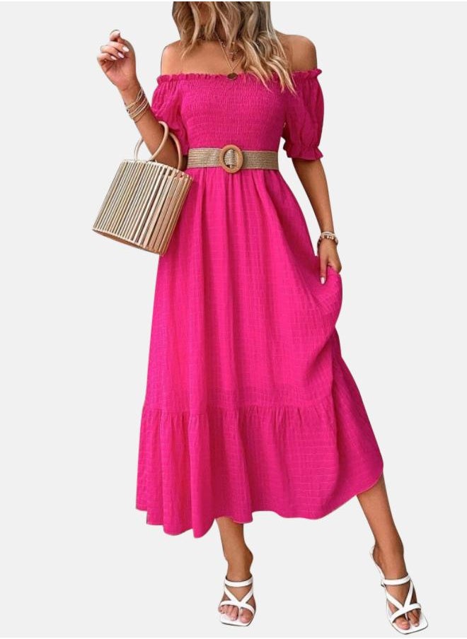 Off-Shoulder Midi Dress