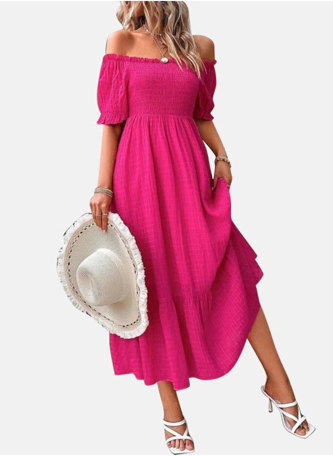 Off-Shoulder Midi Dress