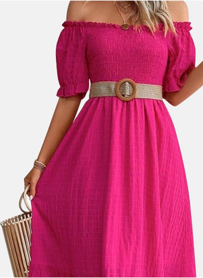 Off-Shoulder Midi Dress