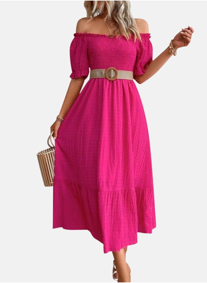 Off-Shoulder Midi Dress