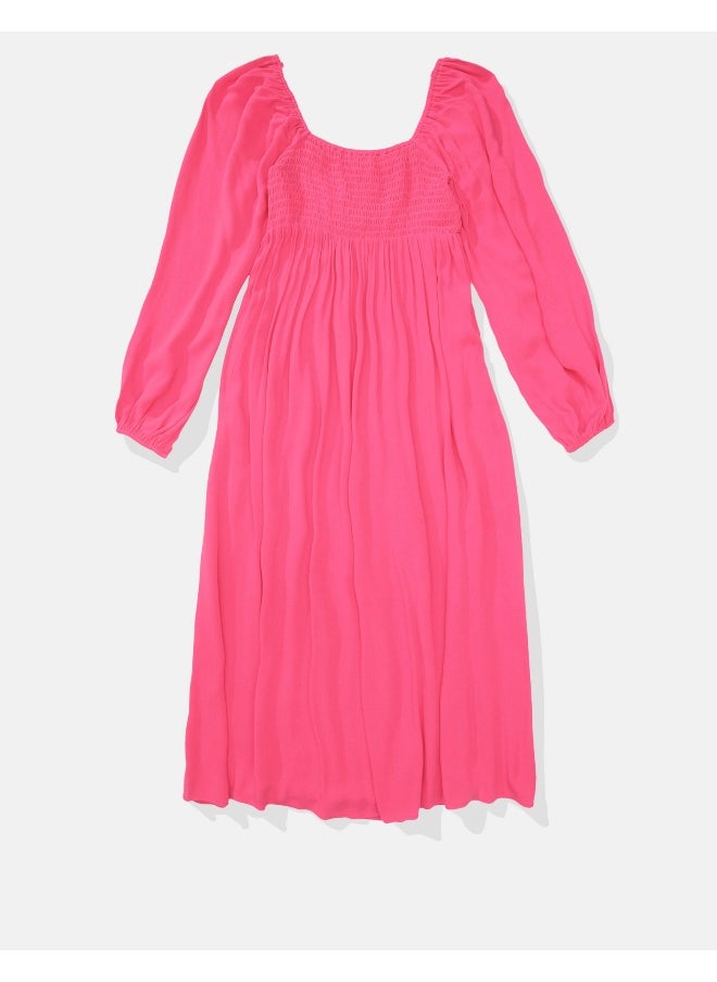 Puff Sleeve Ruched Dress