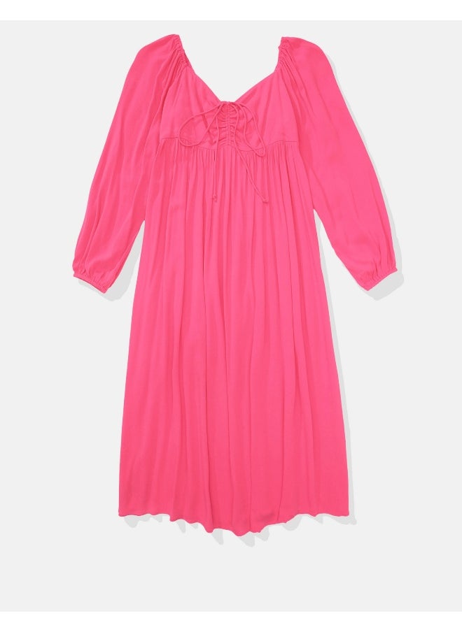 Puff Sleeve Ruched Dress