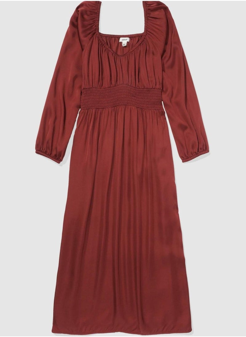 Sweetheart Neck Satin Dress