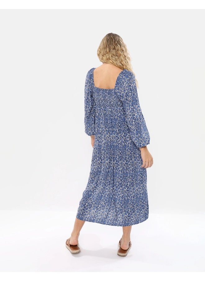 Puff Sleeve Ruched Dress