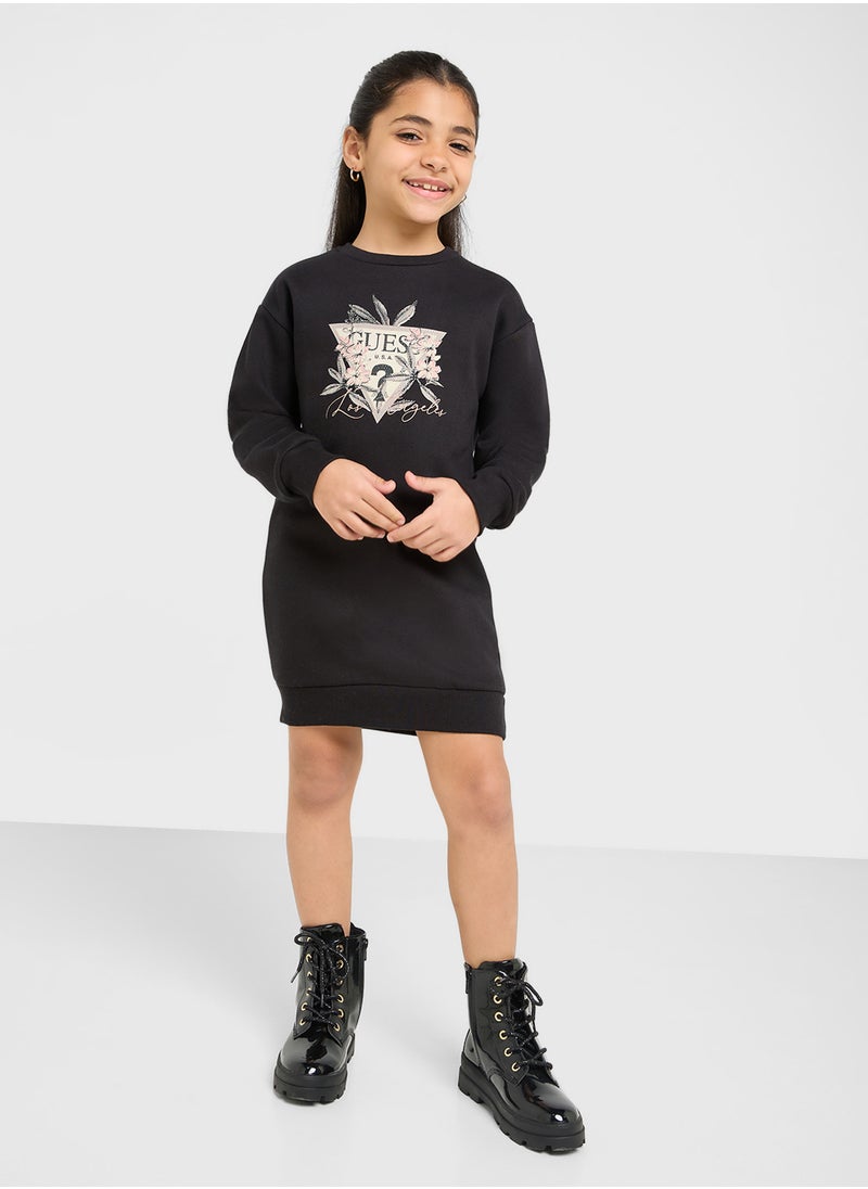 Kids Logo Active Long Sleeve Dress