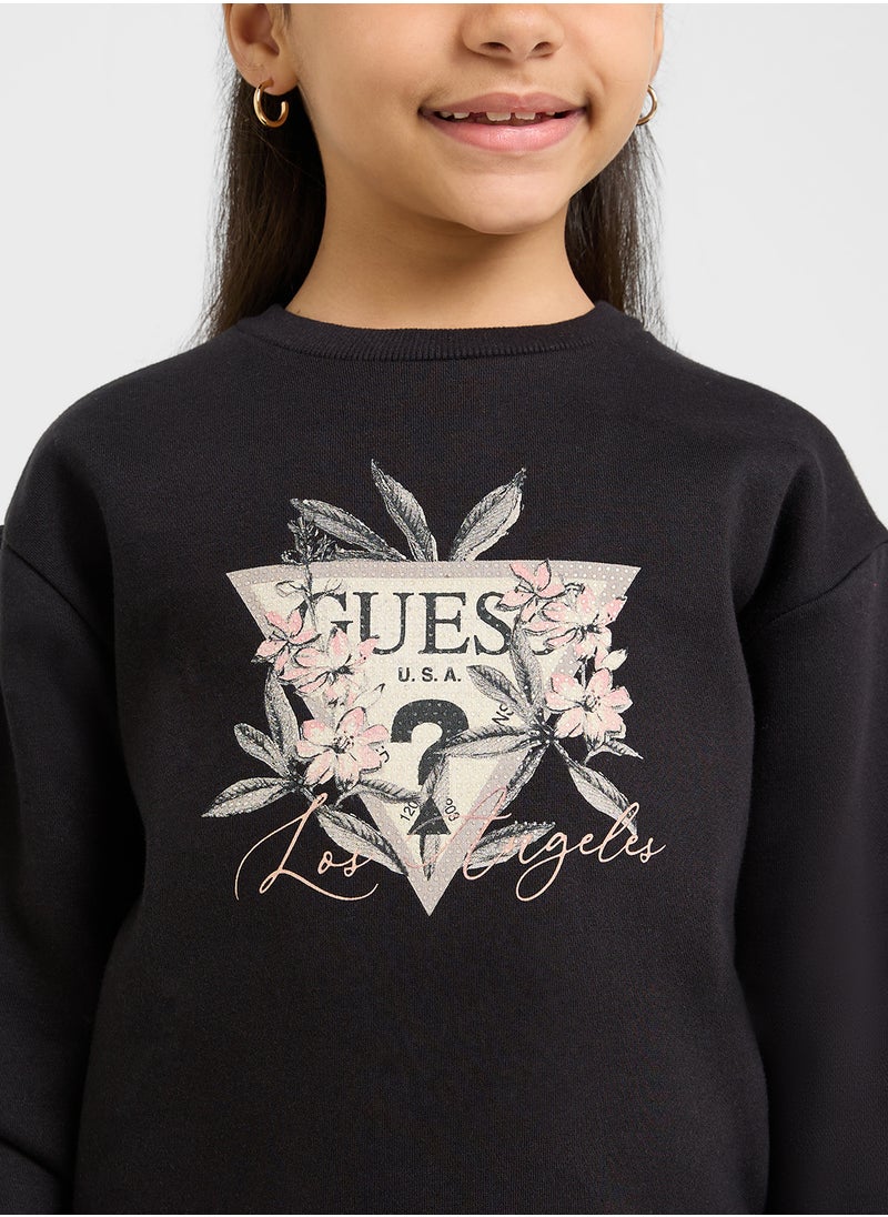 Kids Logo Active Long Sleeve Dress