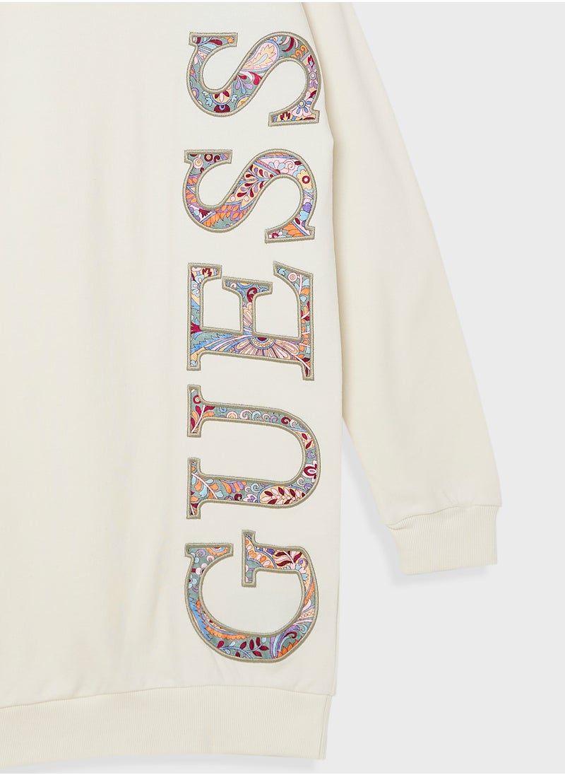 Kids Logo Active Long Sleeve Dress