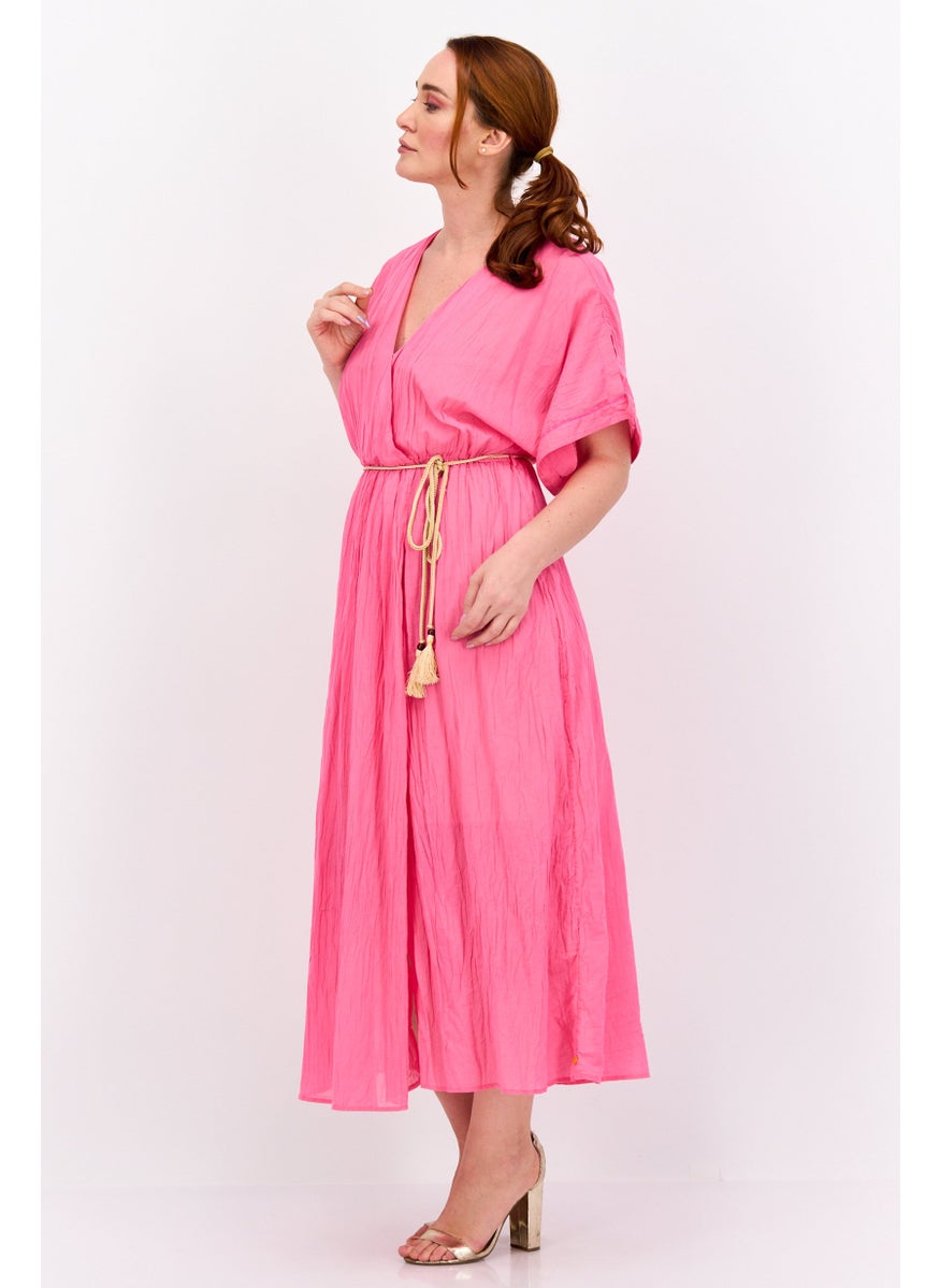 Women Solid Maxi Dress, Pink