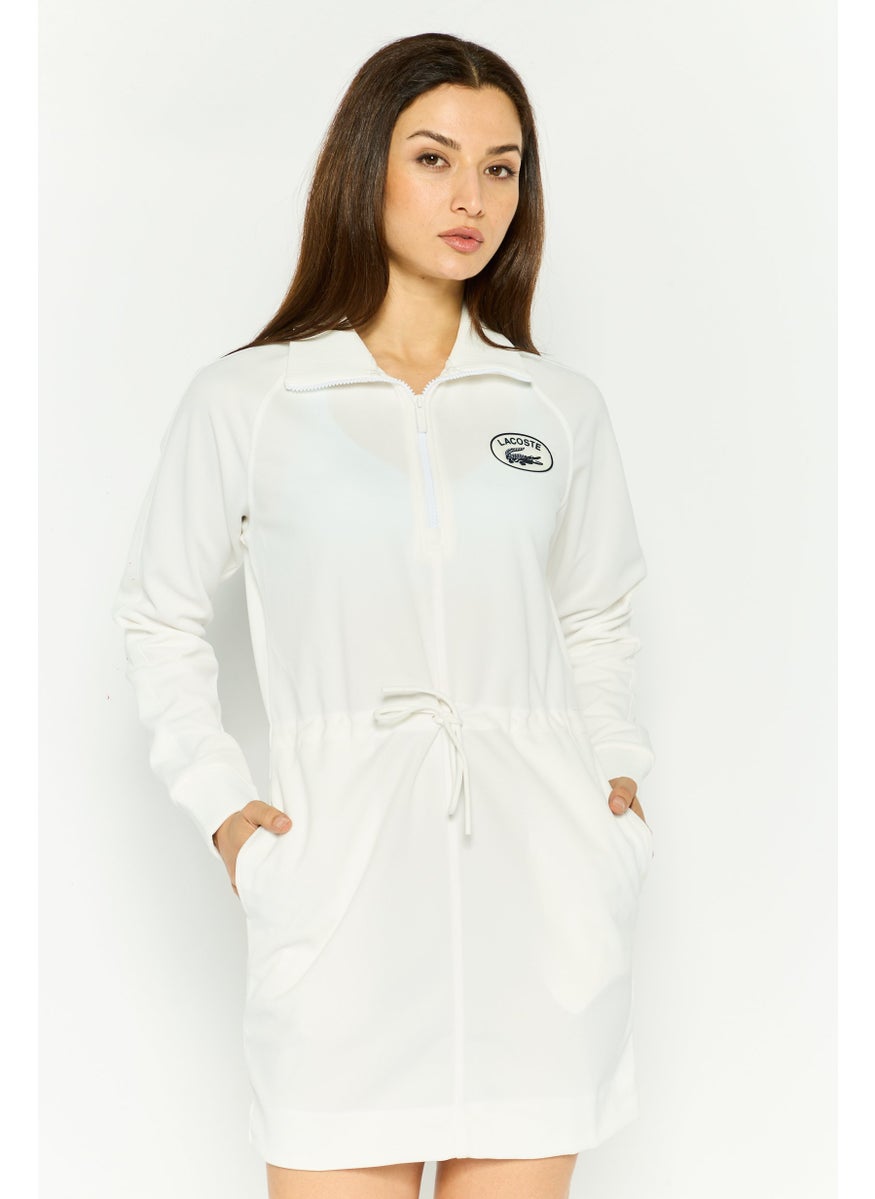 Women Brand Logo Shift Dress, White