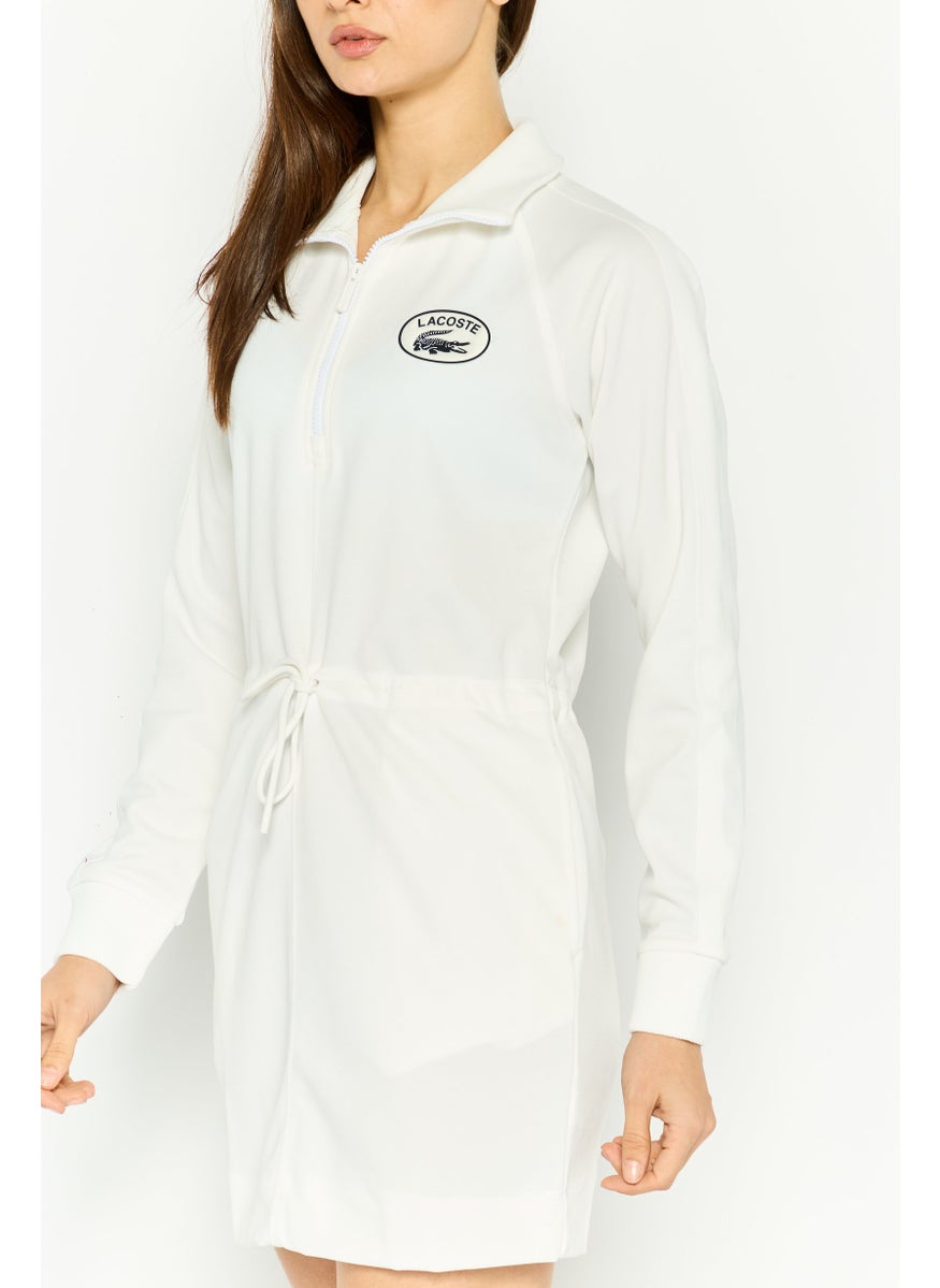Women Brand Logo Shift Dress, White