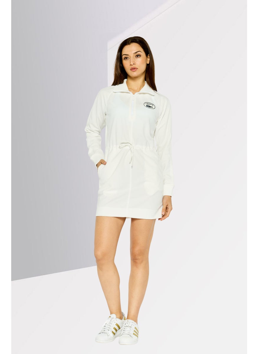 Women Brand Logo Shift Dress, White