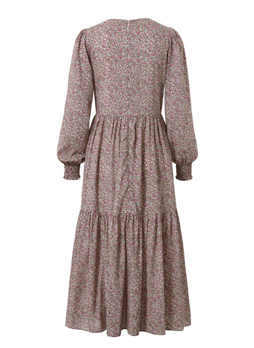 Women Allover Print Midi Dress, Green Combo