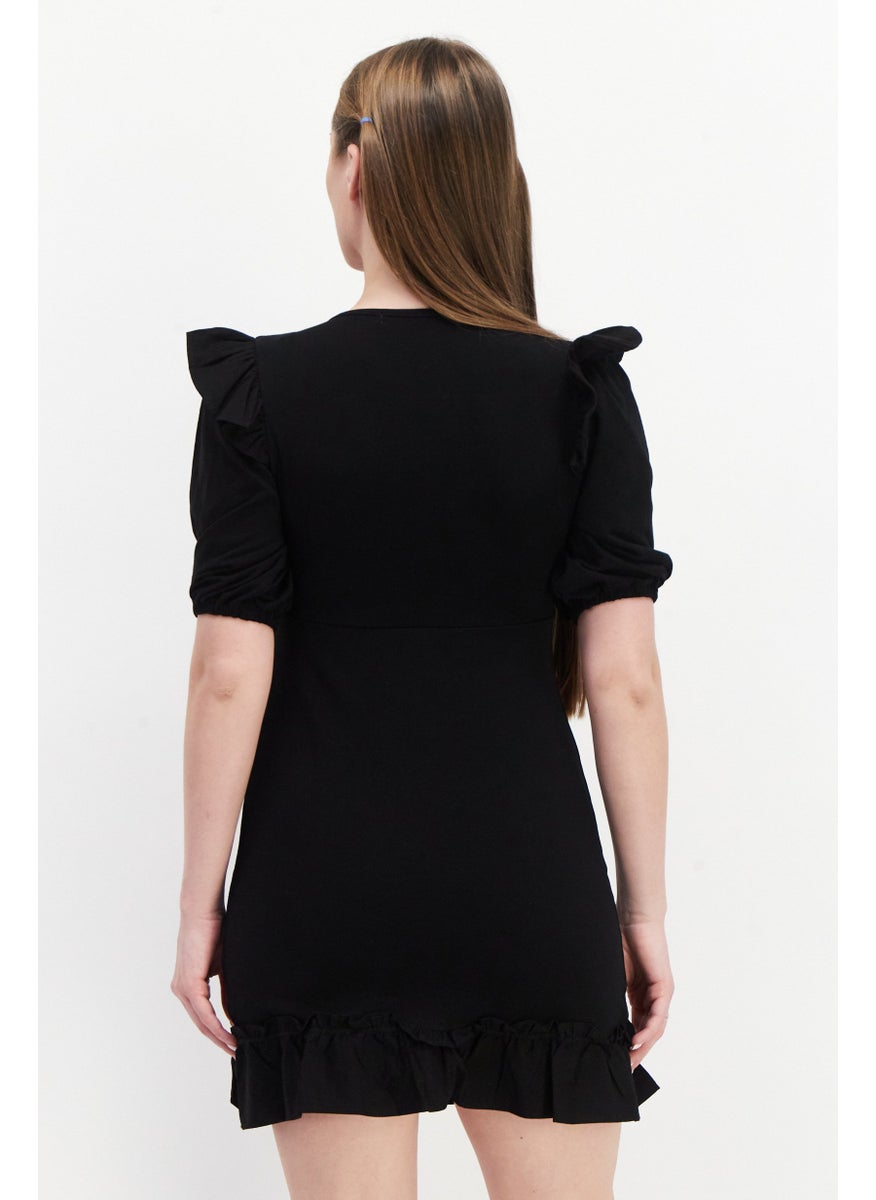 Women Petite Mini Dress, Black