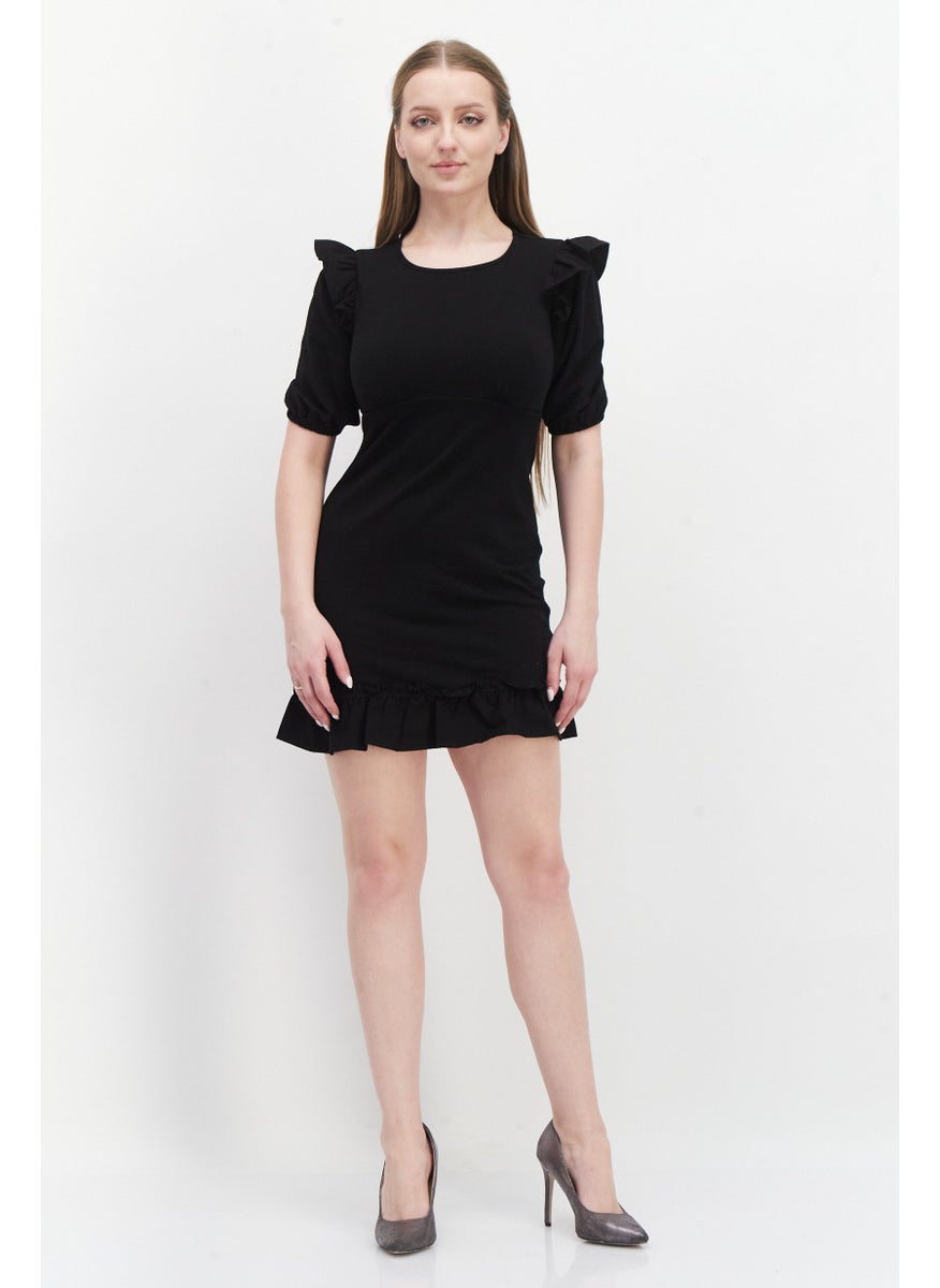 Women Petite Mini Dress, Black