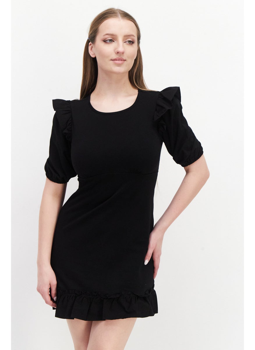 Women Petite Mini Dress, Black